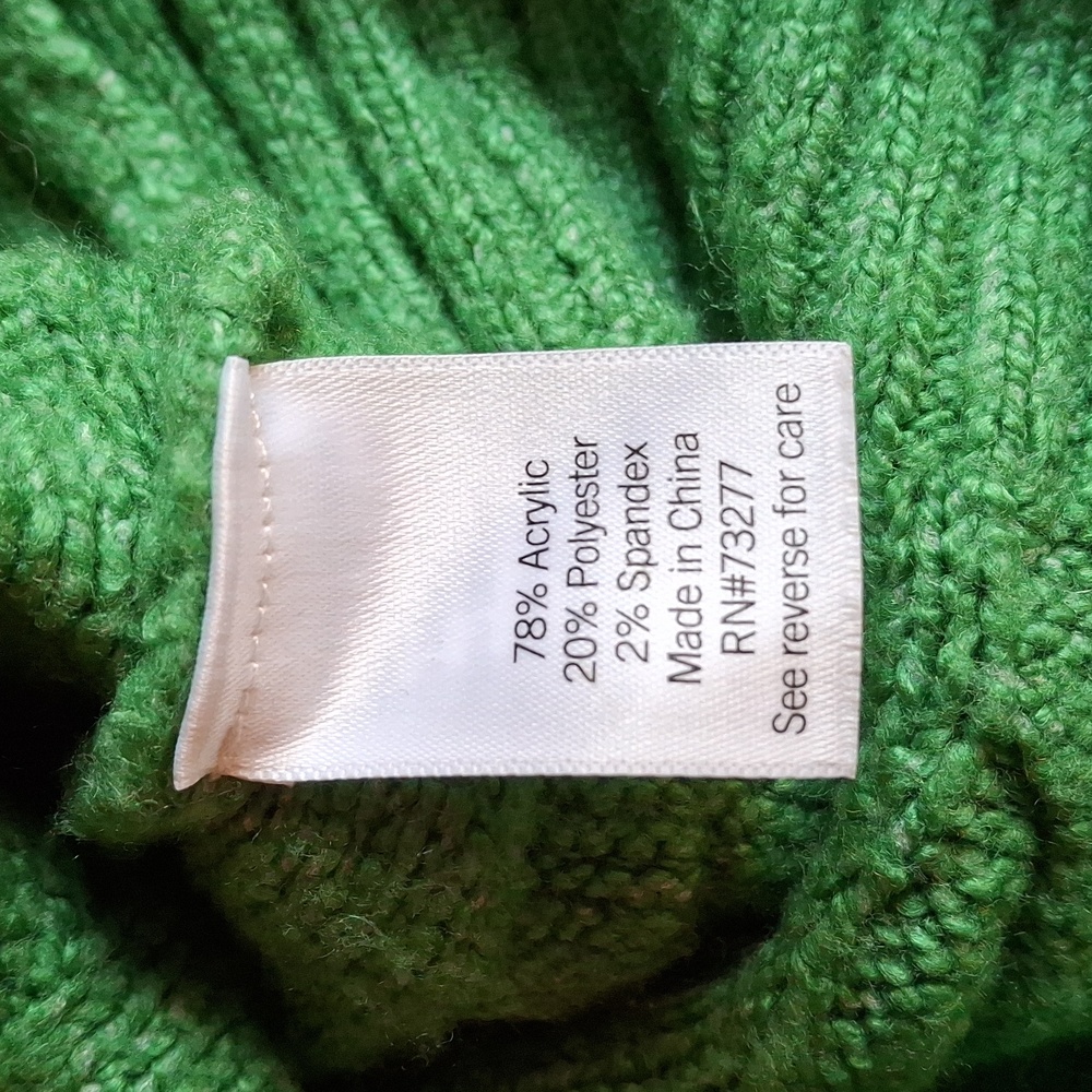SO Green Cable Knit Hoodie Sweater Women's/Junior's XS - Picture 7 of 8